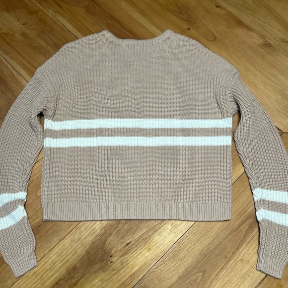 PacSun Tan Sweater with White Stripes size Small - Picture 1 of 5
